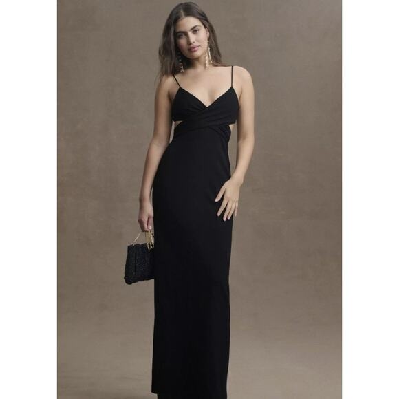 BHLDN Dresses & Skirts - BHLDN Livy Cutout V-Neck Gown Black Size 10